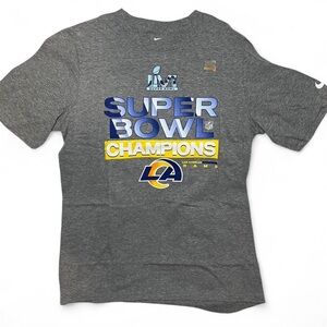 Nike Super Bowl Champions Grey T-Shirt: NFL Los Angeles Rams Shirt - Brand New